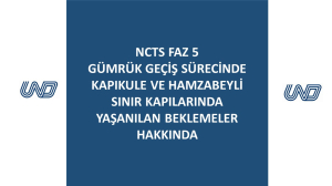 NCTS Faz 5 Gümrük Geçiş Sürecinde Kapıkule ve Hamzabeyli Sınır Kapılarında Yaşanılan Beklemeler Hakkında