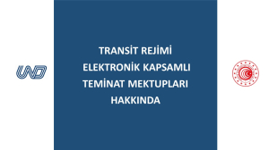 Transit Rejimi Elektronik Kapsamlı Teminat Mektupları Hakkında